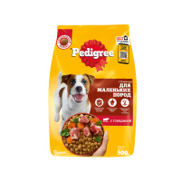 Pedigree Корм сухой для взрослых собак мелких пород Говядина 500 г