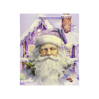 GreenTime Пакет новогодний глянцевый Санта, олень, снеговик Сиреневый 26x32x10 см