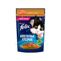 Felix Корм влажный для кошек Аппетитные кусочки с индейкой в желе 75 гр