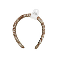 Ободок широкий в клетку для волос тканевый 3 см