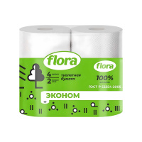 Flora Туалетная бумага двухслойная 4 шт