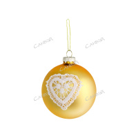 MU Шар ёлочный узоры золотой 8см стекло GT 1шт / 96шт / HH323-10 / 626042