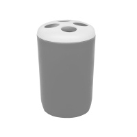 Держатель для зубной щетки пластик серо-белый 6x6x11 см