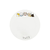 Тарелка десертная керамическая с котами Веселая компания белая 18 см