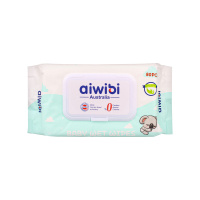 Aiwibi Влажные салфетки детские с клапаном для чувствительной кожи (0+) голубой 80 шт