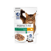 Perfect Fit Корм влажный для стерилизованных кошек Курица в соусе 75 гр