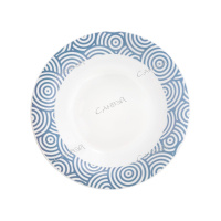 Тарелка суповая Мадейра бело-голубая, стеклокерамика 19,8 см