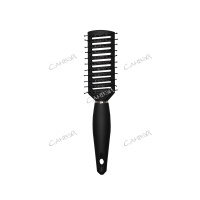 Скелетная расческа с ручкой прямоугольная черная 24x5 см