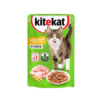 Китекат Корм влажный для кошек Кусочки в соусе с курицей 85 гр