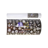 MU Наклейка новогодняя прямоуг. 35*50см снежинки,олени,елка корич.белый пвх GT 1шт / 140шт / EW40514