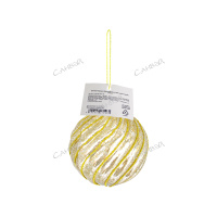 Елочная игрушка Шар рифлёный 8см золото глянец стекло /Арт-SYBLQA-3921146/472465/SHY