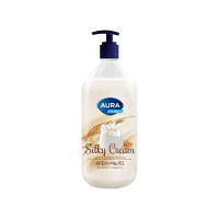 Aura Silky Cream мыло жидкое очищ.,увлажн. д/рук и тела 1л ваниль 1шт дозатор / 6шт / 13686 / 017290