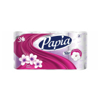 Papia бумага туалетная трехслойн. белый 8шт полиэт.уп. Bali Flower / 7шт / 5064988, 5031379, 5036605