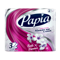 Papia Туалетная бумага Bali Flower трехслойная 4 шт