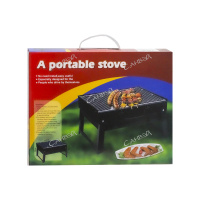 Мангал складной Портативный Черный с решеткой 35х27 см