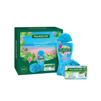 Palmolive Набор 3пр. жен (гель д/д Твой массаж*250мл+тверд.мыло Бодрящ.свеж.*90гр+мочалка) 1уп. / шт