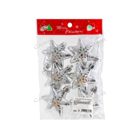 DVL Набор елочн.украшений звезда серебро 6см пластик Palmary 6шт / 240шт / 6ADC6-D18/silver / 877684