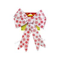 Бант снежинки упаков. серебряный 1шт 23*30см пвх SHY / 280шт / SYHDJA-322198 / 471864