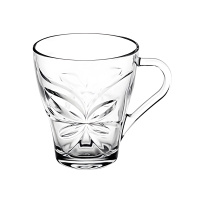 Aqua Кружка Грация стеклянная с цветочным узором 230 мл