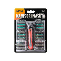 Kamisori Masuta Бритвенный станок многоразовый + Сменные кассеты для бритья 3 лезвия 25 шт