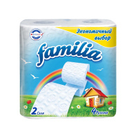 Familia Радуга бумага туалетная двухслойн. белый 4шт полиэт.уп. / 16шт / 5040086 / 000532