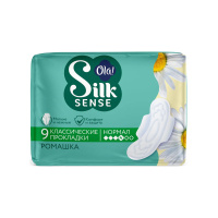Ola Прокладки гигиенические с крылышками Silk sense classic normal, аромат Ромашка 9 шт