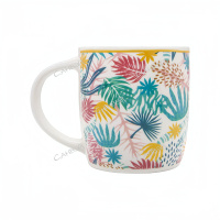 Кружка Шейп керамическая с листьями 300 мл