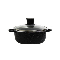 Кастрюля (с крышкой) Nero 2,5л индукц.дно алюминий литой антипр.покр. черная Gusto 1шт / 6шт / SWSP-