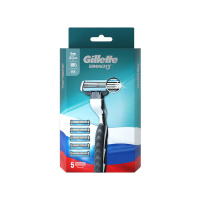 Gillette Бритвенный станок Mach3 1 шт + Сменная кассета Mach3 5 шт