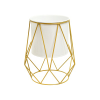 Настольное кашпо для цветов металлическое на пластиковой подставке белое 20x20x23 см