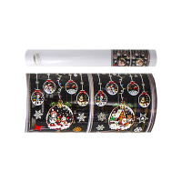 MU Наклейка новогодняя прямоуг. 35*50см снежинки,шарики микс пвх GT 1шт / 140шт / EW40514-445 / 5107