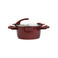 Кастрюля (с крышкой) Marron 2,4 л алюминий антипр.покр. бордово-черная Gusto 1 шт / 4шт / SWR-2010 /