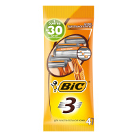 BIC Бритвенный станок одноразовый Sensitive 3 лезвия 4 шт