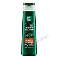 Чистая Линия Шампунь для мужчин для активации роста волос с перечной мятой и кофеином 400 мл