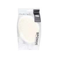 DVL Мочалка объемн. д/душа лен,хлопок,поролон бежевый (с ремешком) 15*10*5см GT ОРР 1 шт / 200шт / 3