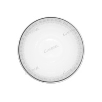 Салатник из стеклокерамики Сильвия бело-серый с узорами круглый 15,2 см