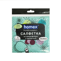 Homex Салфетка для сухой и влажной уборки из микрофибры с пропиткой Очень Умная 30x30 см