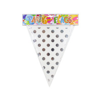 MU Растяжка праздничная горошек треугольник белый 1шт 2м бумага GT / шт / 561053