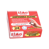 Liao Перчатки нитриловые для бытовых и хозяйственных нужд белые размер M 12 пар