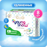 Young Show Гигиенические прокладки USA time ночные удлиненные с анионовым чипом 33 см 6 штук