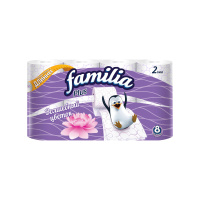 Familia Plus бумага туалетная двухслойн. бело-розовый 8шт полиэт.уп. Волшебный цветок / 6шт / 505786
