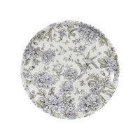 NEW! Поднос d33см Цветы,Птицы белый сталь кругл. Agness Royal garden 1шт / 20шт / 898-025 / 980257