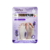 Sadoer Тканевая маска для ног отшелушивающая для всех типов кожи с экстрактом лаванды 35 г