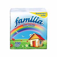 Familia Бумажные салфетки для быта Радуга белые 240x230 мм 100 шт