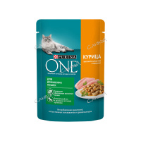 One Корм влажный для домашних кошек Кусочки с курицей и морковью 75 гр