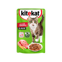 Китекат Корм влажный для кошек Желе с говядиной 85 гр