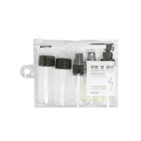 Дорожный набор для косметических средств пластиковый черный 6 предметов 3x40 мл+30 мл+20 мл+10 г