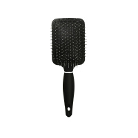Массажная расческа с ручкой квадратная черная 26x8,5 см