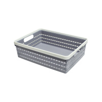 GreenTime Корзина для хранения прямоугольная с ручкой Эрида Фиолетово-белая 29х21.7х9 см