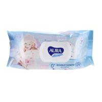 Aura Влажные салфетки детские Ultra Comfort Алоэ и витамин Е (0+) 100 шт